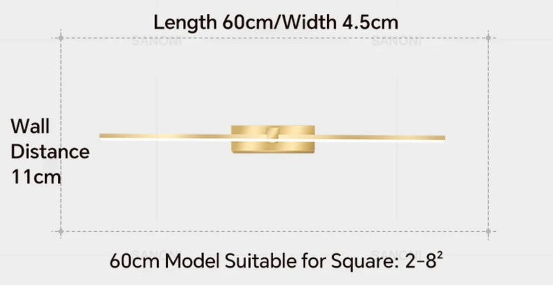 Lâmpada de Parede LED  - Moderna para Banheiro - Lâmpada Espelho Dourado - Aplique para Quarto - Sala de estar