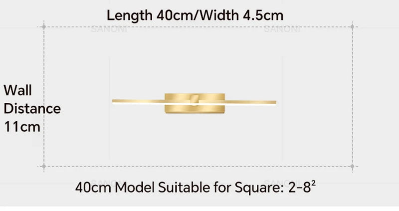 Lâmpada de Parede LED  - Moderna para Banheiro - Lâmpada Espelho Dourado - Aplique para Quarto - Sala de estar